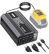 300W Portable Power Inverter Compatible with DeWALT 20V Battery –Ecarke Outdoor Battery Converter...