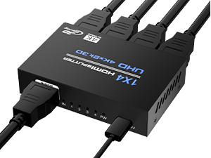 HDMI Split HDMI Adapter for TV Compatible for PS4 Fire Stick HDTV(1 Source to 4 Displays) Black