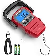HEETA Fish Scale with Backlit LCD Display, Up to 110lb/50kg Digital Portable Hanging Fish Weight ...