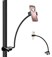 Gooseneck Phone Holder for Mic Stand, 360° Adjustable Mic Stand Phone Holder with 17.1" Removable...