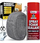 [Upgraded] Rodent Barrier Kit, Steel Wool Included PU Spray Foam Hole Filler for Mice Control 3.2...