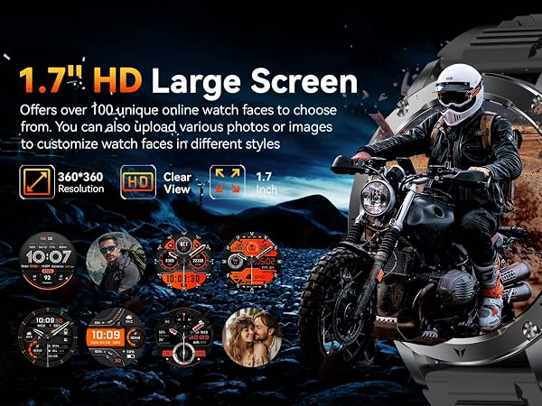 1.7&amp;amp;#39;&amp;amp;#39; HD Large Screen &amp;amp;amp; 100+ Watch Faces