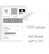 BESTIKER Full Sheet Labels 8.5” x 11” Shipping Address Labels, Printable White Sticker Paper for ...