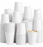 Biotakeware 12 oz Paper Coffee Cups, 300 Pack Bulk Disposable White Paper Cups for Hot &amp; Cold Bev...