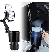 Car Cup Holder Expander Adjustable Base with Phone Mount THIS HILL 360° Rotation Cup Holder Cell ...