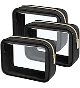 PACKISM TSA Approved Toiletry Bag - 3 Pack Upgrade Color-Edged Clear Makeup Bags, Clear Toiletry ...