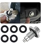 M14*1.5 Car Magnetic Oil Drain Plug with 5PCS Oil Drain Plug Gasket OEM#09247-14027,Sturdy Magnet...