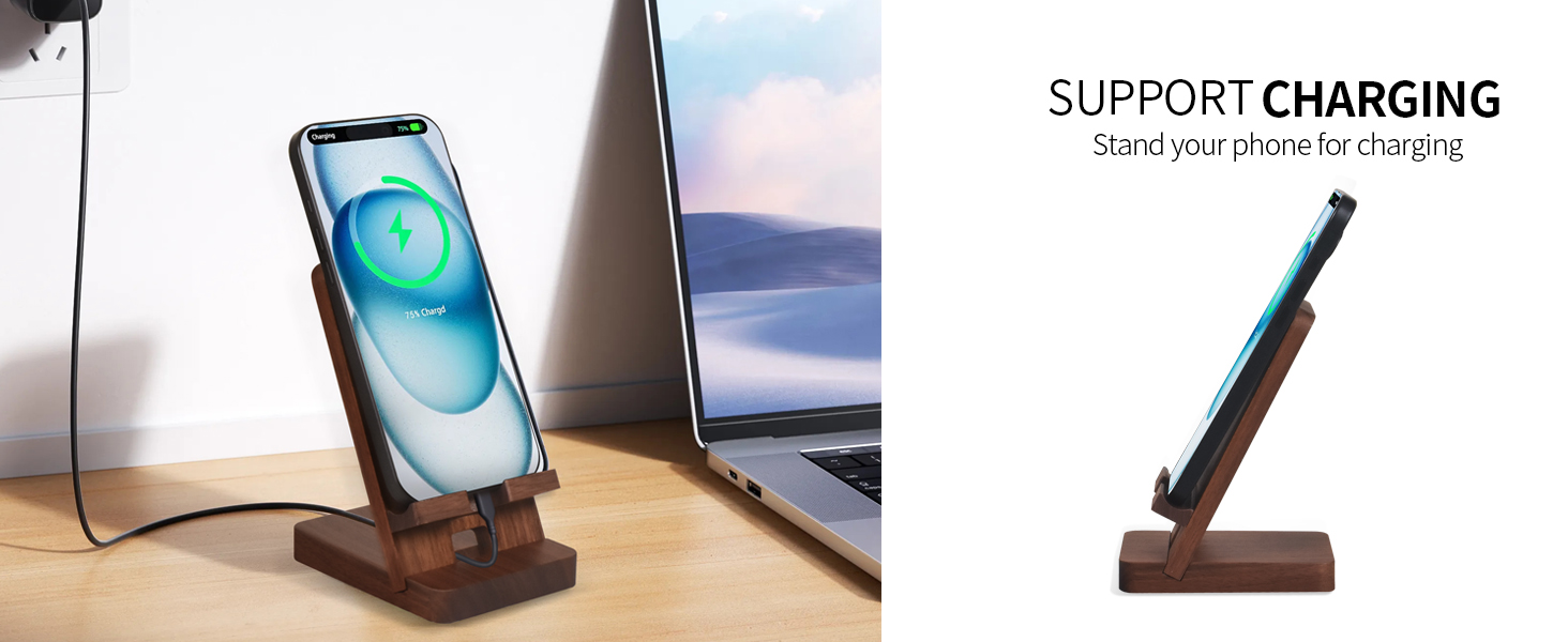 Wood phone stand for desk 6