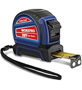 WORKPRO Auto-Lock Tape Measure 25 FT, Tape Measure with Fractions Every 1/8