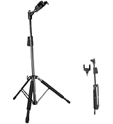 AROMA Universal Portable Guitar Stand with Auto-Lock Neck Holder and One-Button Height Adjustment...
