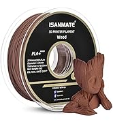 iSANMATE 3D Printer Filament, Ebony Wood Filament 1.75mm, PLA Filament Dimensional Accuracy +/- 0...