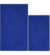 AINAHYVA Bathroom Rugs Chenille Bath mat 2 Piece Set, Super Absorbent, PVC Non Slip Backing, Bath...
