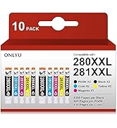 ONLYU Compatible Ink Cartridge Replacement for Canon 280 281 PGI 280 XXL CLI 281 XXL for PIXMA TR...