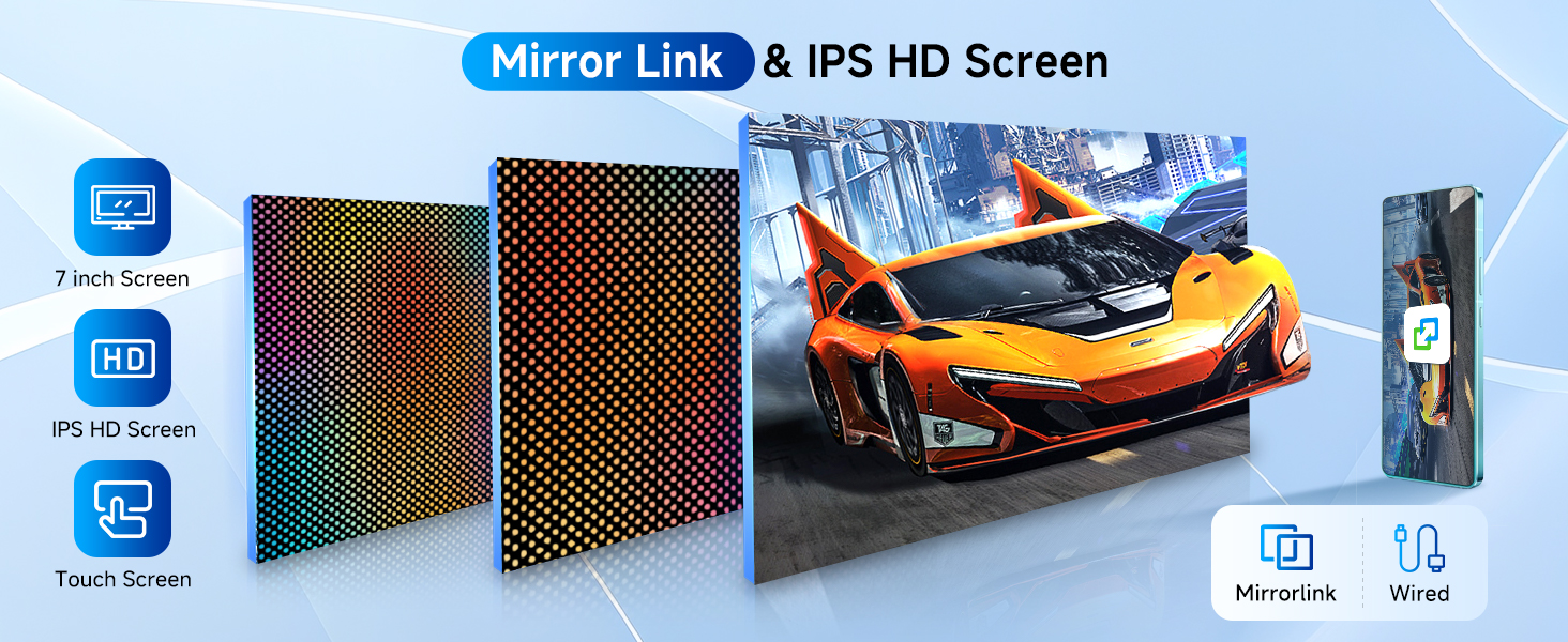 Single Din Car Stereo Screen Flip Out Wireless CarPlay Android Auto