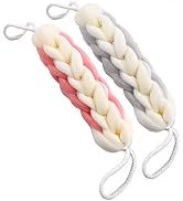 AARAINBOW 2 Packs Upgraded Long Stretch Back Sponge with Rope Handles Back Scrubber Bath Shower M...