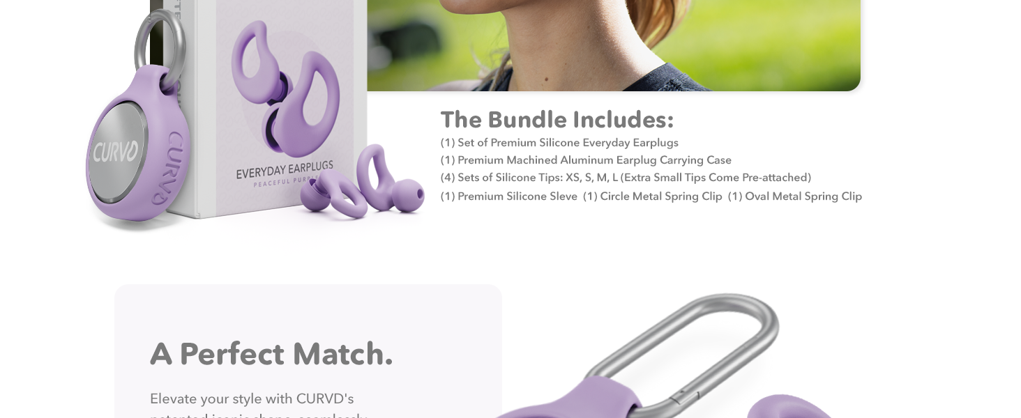 CURVD Everyday Earplug Bundle Purple Soften the Sound