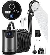 WADEO Portable Camping Shower, Upgraded Outdoor Shower with Fahrenheit Display &amp; 6000mAh Recharge...