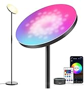 Smart RGB LED Floor Lamp Works with Alexa Google Home, WiFi Remote Modern Tall Standing Light, Su...