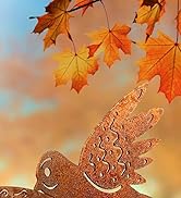 GWHOLE 4Pcs Rusty Metal Birds, Outdoor Decor Garden Bird Statue Metal Yard Art Ornaments for Gard...