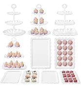 Kootek Dessert Cupcake Stand, 10pcs Dessert Table Display Set, 3 Tiered Cup Cake Holder Tower Sta...