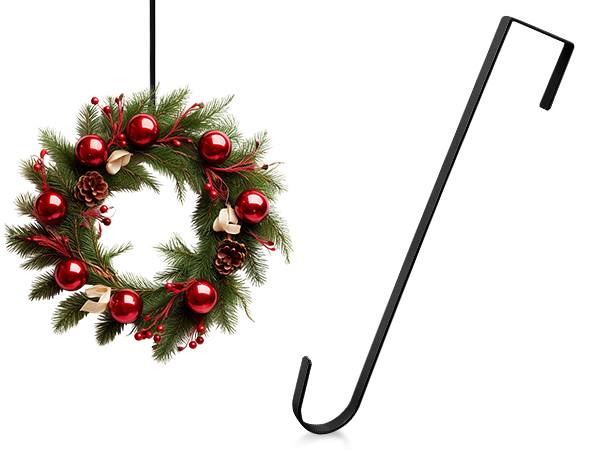 12 in Wreath Hanger Black Wreath Hangers for Front Door Wreaths Hangers Hook Over The Door Hook