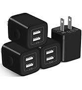 X-EDITION USB Wall Charger, 4-Pack 2.1A Dual Port USB Cube Power Adapter Wall Charger Plug Chargi...