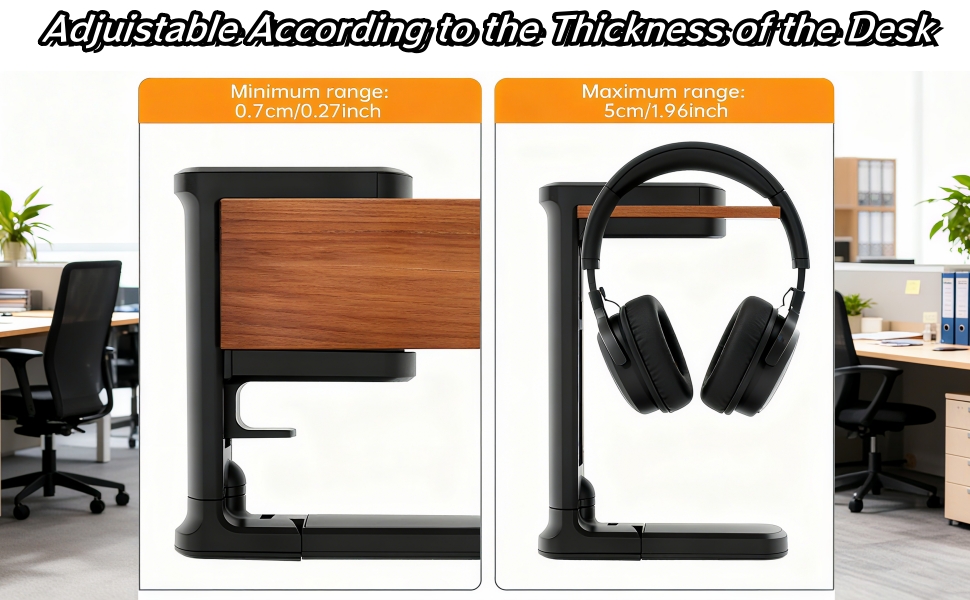 Adjustable Clamp-on Hook for headphone Office with LIV 127 03