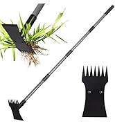 Walensee Weed Puller Tool with Long Handle, 64inch Manual Weeder Remover Tool, 7-Tines Weed Rake ...