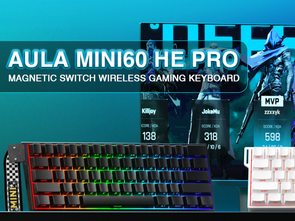 AULA MINI60 HE PRO - 60% Mechanical Gaming Keyboard Wireless