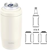 4-in-1 Skinny Can Cooler Double Wall Stainless Steel Insulated Can Holder,Can Coozie, Works With ...