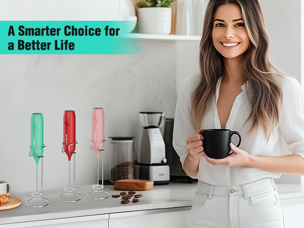 HAUSHOF Powerful Rechargeable Milk Frother Wand