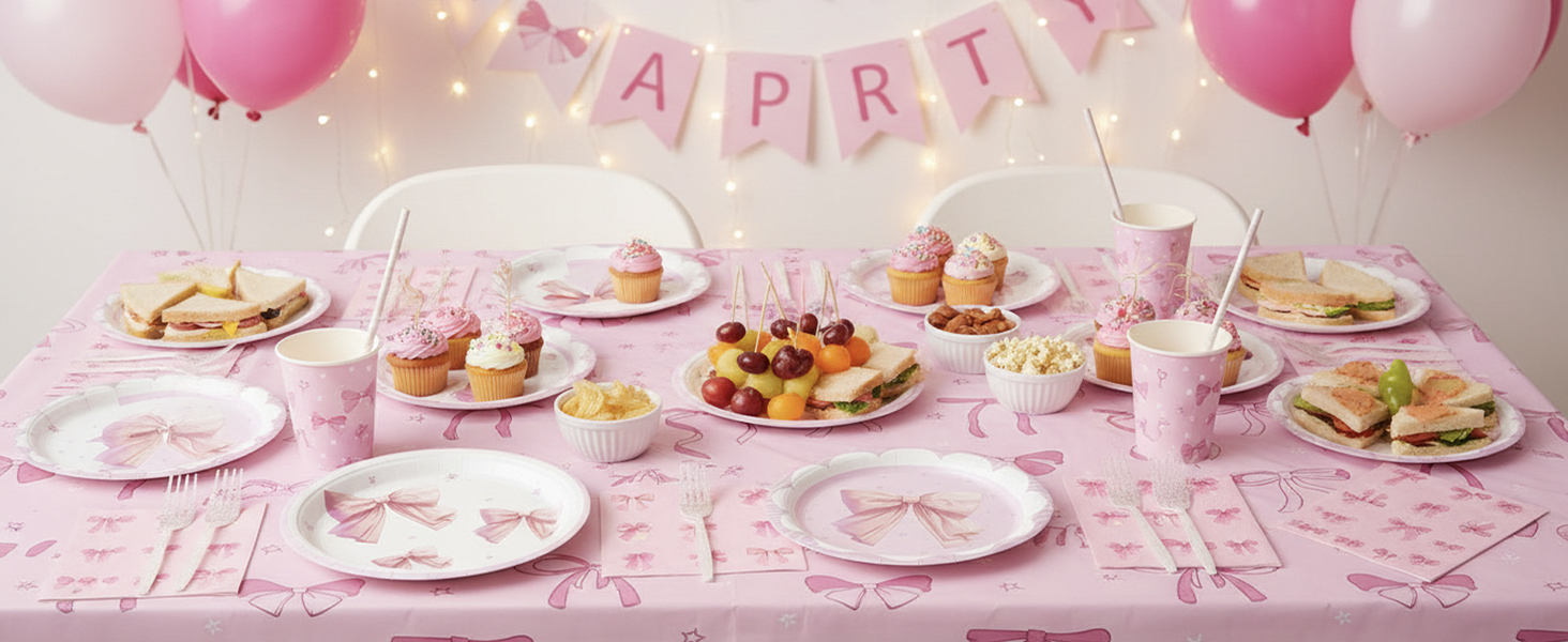 Complete Party Set in Charming Pink Bow