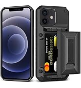 SAMONPOW for iPhone 12/12 Pro Case Wallet with Card Holder [4 Cards] &amp; Stand &amp; Military-Grade Pro...