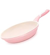 JUSTUP Nonstick Frying Pan, 7.9 Inch Grill Pan with Anti Slip Handle, Multifunctional Breakfast S...