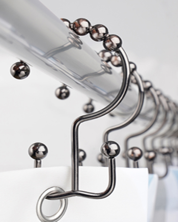 DAWNER Shower Curtain Hooks Rings, Rust Proof Hooks, Metal Easy Glide Double Shower Rings Hooks