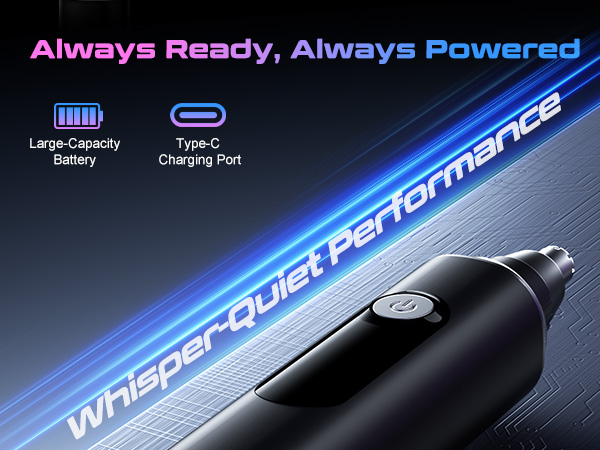 Portable nose and ear trimmer with LED display for daily grooming