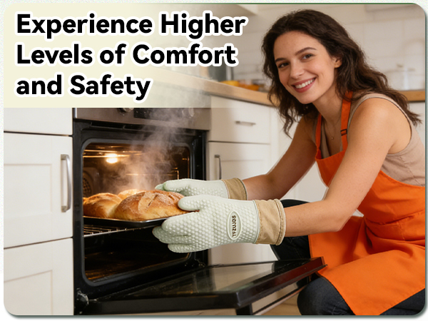 Silicone Oven Mitts with Five-Finger Design