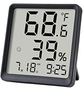 Room Hygrometer Indoor Thermometer for Home, Small Digital Temperature Humidity with Comfort Indi...