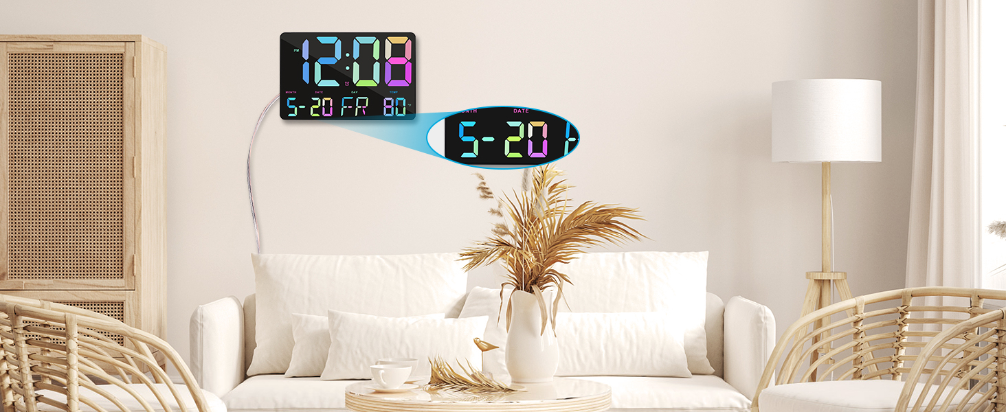 digital clock wall large display
