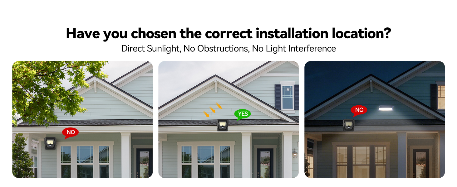 solar street lights outdoor installation location