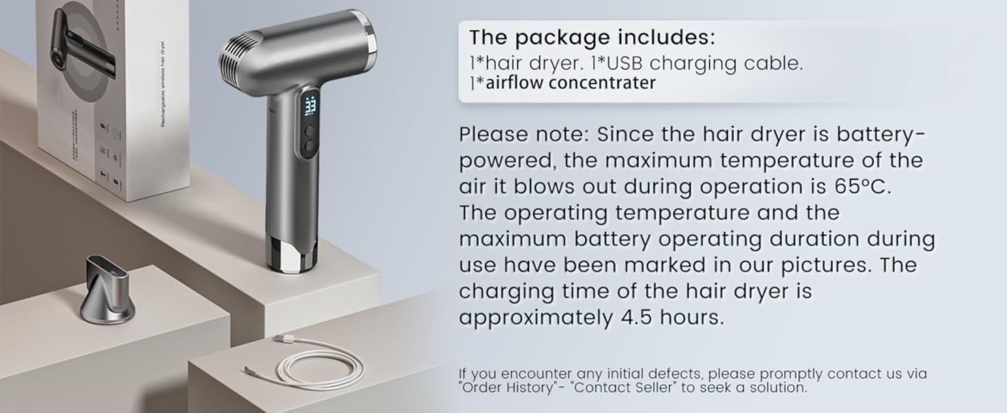 Cordless Rechargeable Hair Dryer