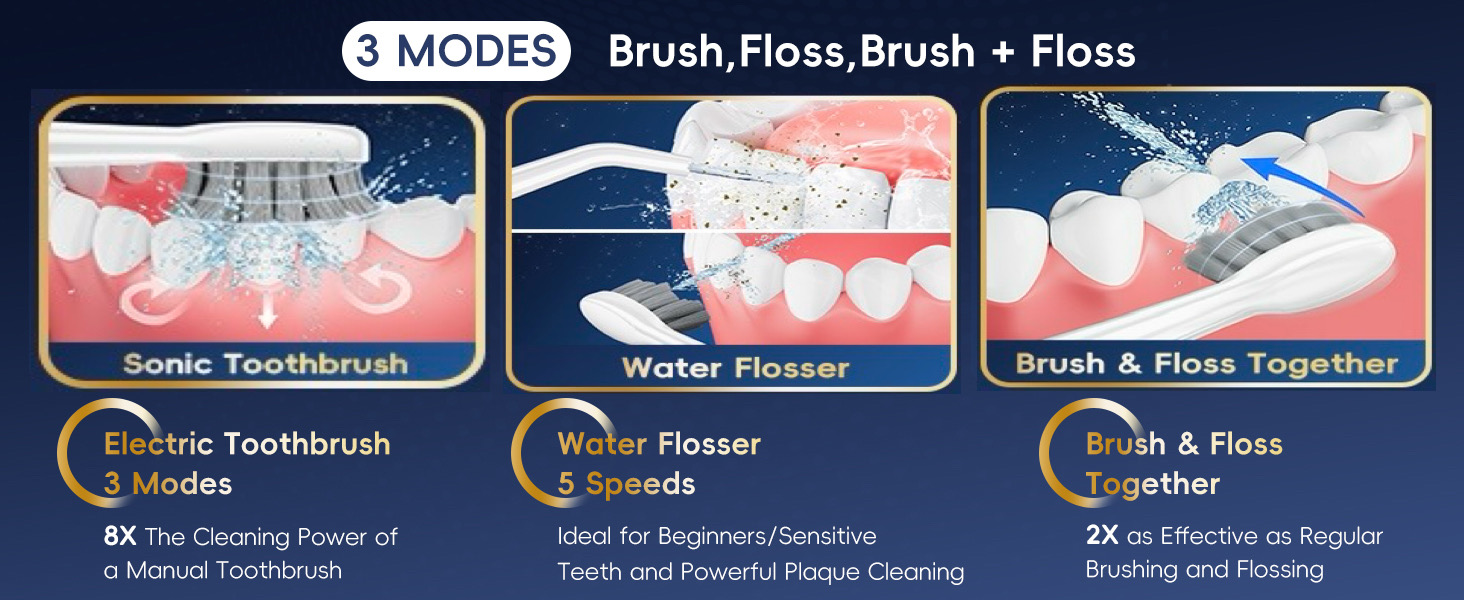 Electric Toothbrush with Water Flosser