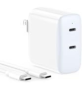 40W Dual USB C Charger for iPhone 15/15 Pro Max, iPad Pro 12.9, 11 inch 2023 2022 2021 2020 2019 ...