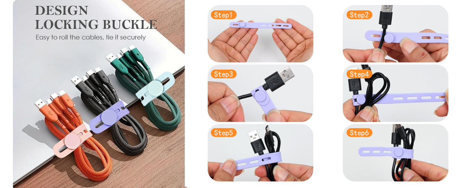 Effortless cable organization: Simply insert, lock, and roll.