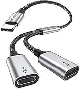 MOGOOD USB C to Dual USB C Female Adapter, 2 Ports, Not for Monitor and Charging, Incredibly Dura...
