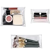 Rosojodg 3Pcs Transparent Mini PVC Makeup Bag Small Clear Plastic Cosmetic Organizer Bag Pouch wi...