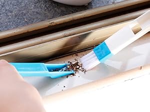 Two in one track dustpan cleaning brush