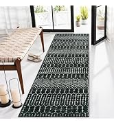 Lahome Moroccan Black Washable Runner 2x5 Non-Slip Lightweight Laundry Room Rug Throw Soft Long B...