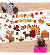 Childom 1 Pack Thanksgiving Coloring Tablecloth for Kids,Thanksgiving Crafts for Kids,30 x 72 Inc...