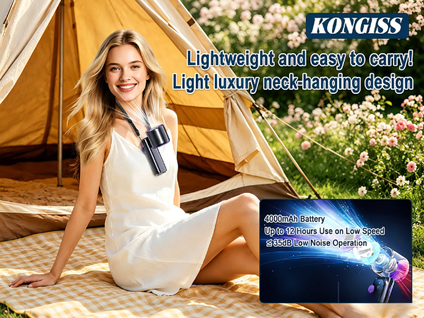 foldable handheld fan, 3-in-1 multi-purpose design, lightweight ideal for travel and hiking